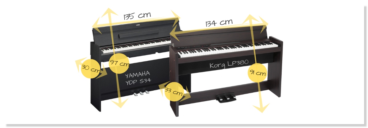 размеры пианино Yamaha S34