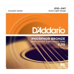 Струны для акустических гитар D`addario EJ15