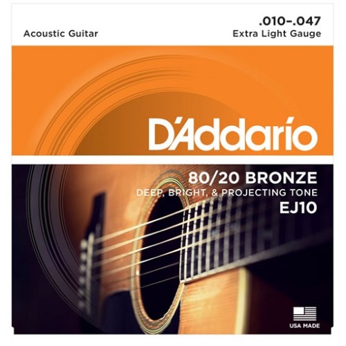 Струны для акустических гитар D'addario EJ10