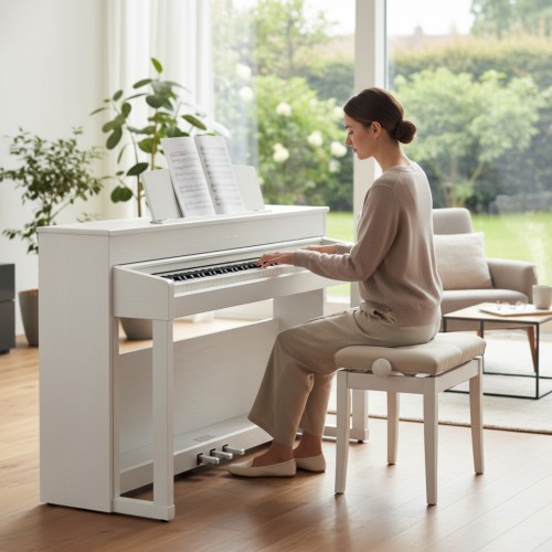 Комплект: Пианино PIANOVA MA-900 WH + Банкетка + Наушники